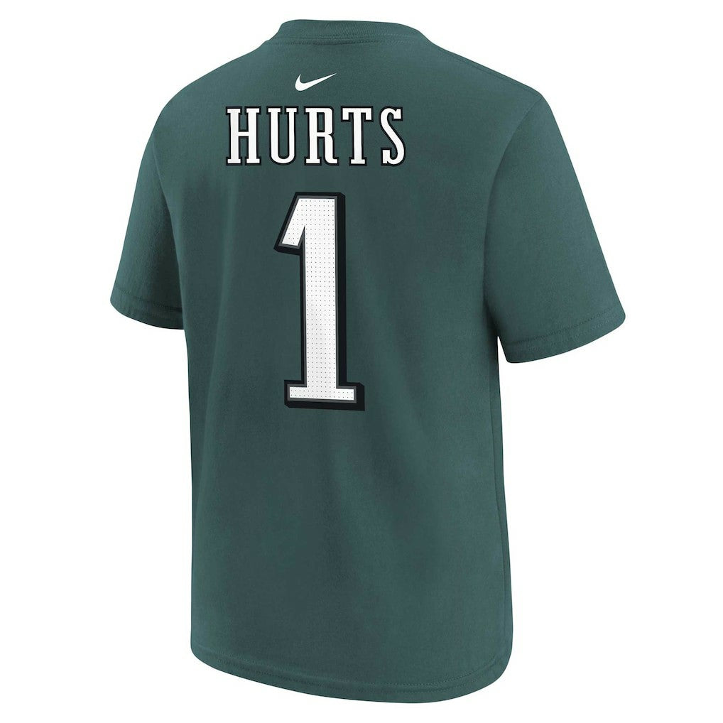Jalen Hurts Philadelphia Eagles Youth Player Name & Number T-Shirt Midnight Green