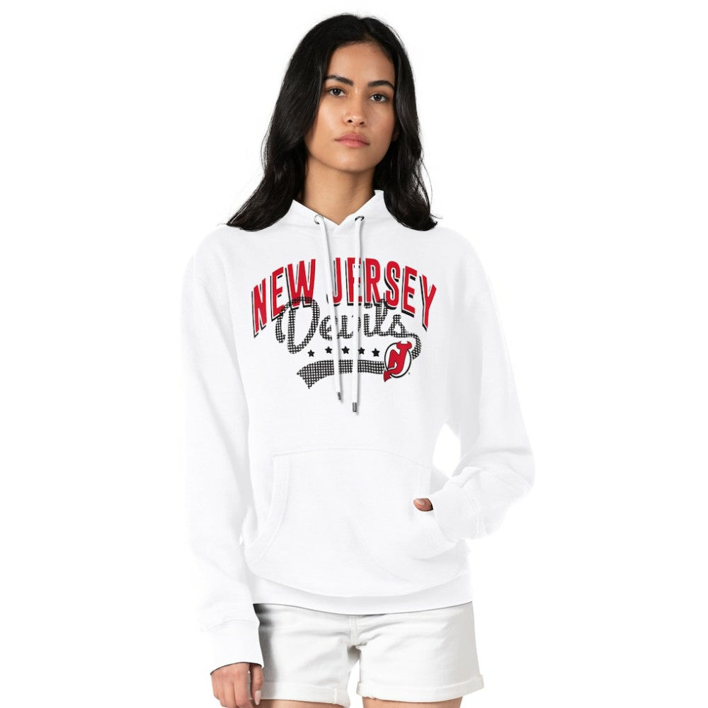 NHL New Jersey Devils G-III 4Her by Carl Banks Women's Filigree Logo Pullover Hoodie – White