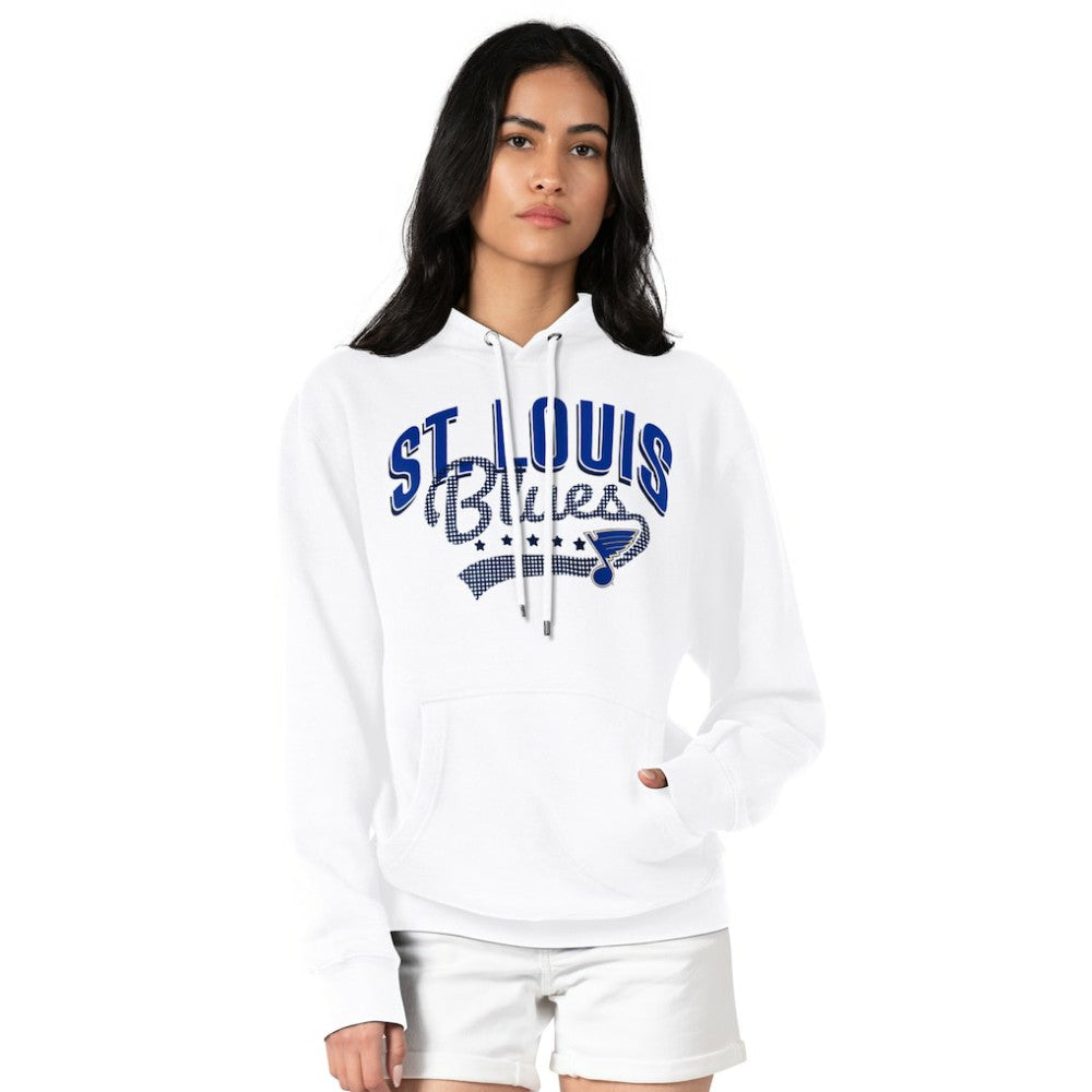 NHL St. Louis Blues G-III 4Her by Carl Banks Women's Filigree Logo Pullover Hoodie – White