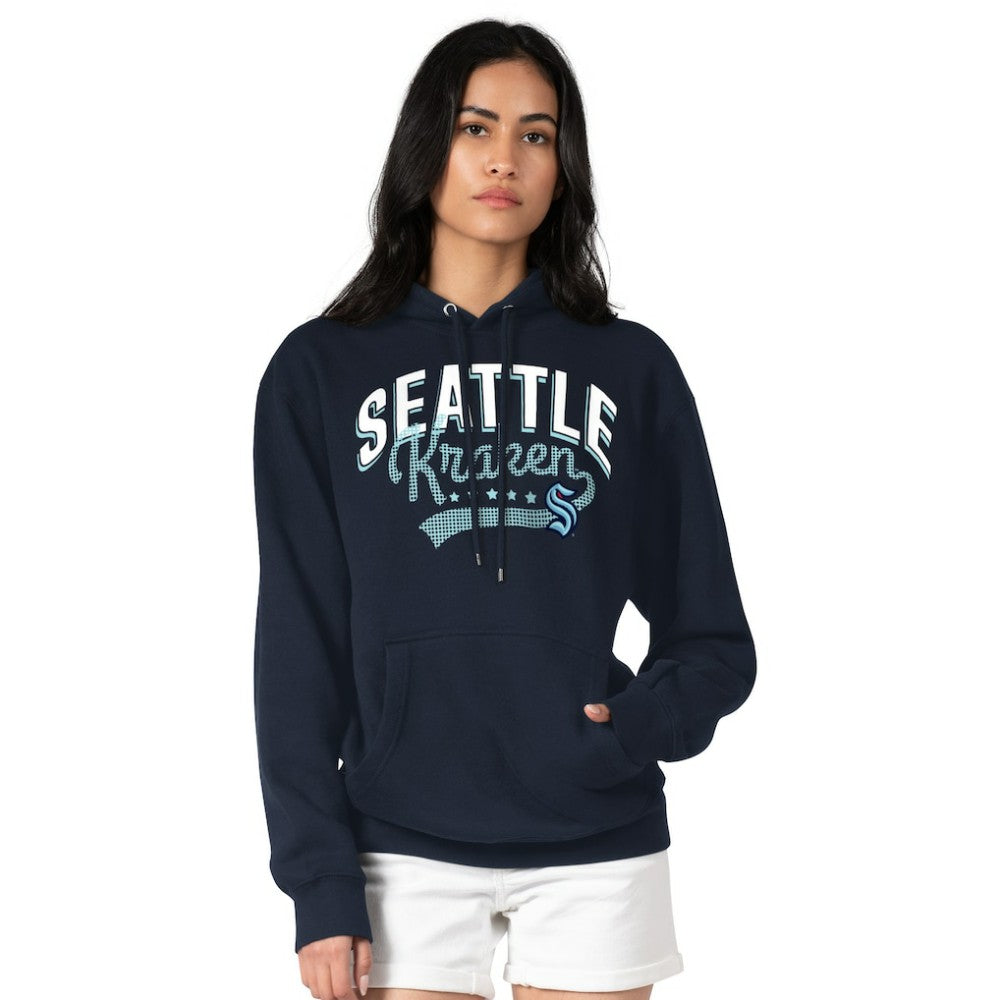 NHL Seattle Kraken G-III 4Her by Carl Banks Women's Filigree Logo Pullover Hoodie – Deep Sea Blue