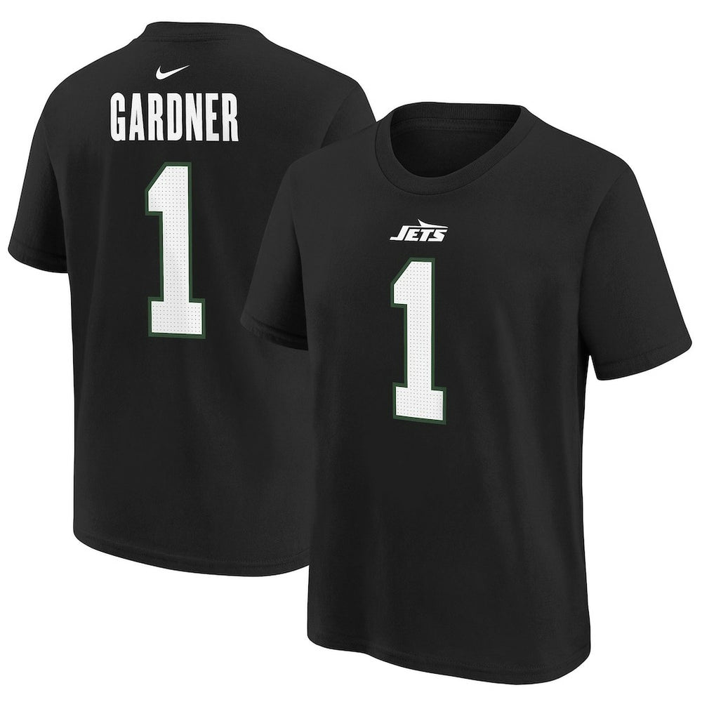 Ahmad Sauce Gardner New York Jets Youth Player Name & Number T-Shirt Black