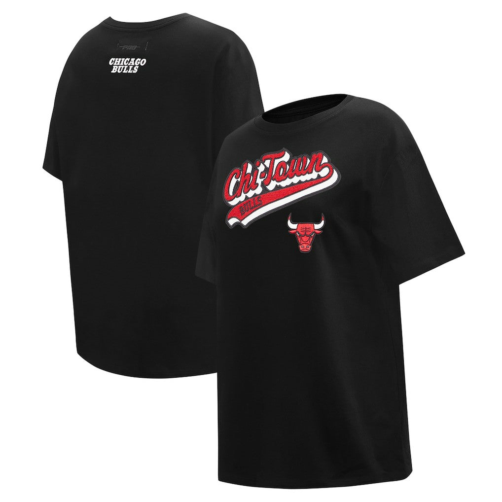 Chicago Bulls Pro Standard Women's Script Boyfriend T-Shirt Black