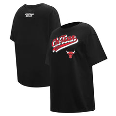 Chicago Bulls Pro Standard Women's Script Boyfriend T-Shirt Black