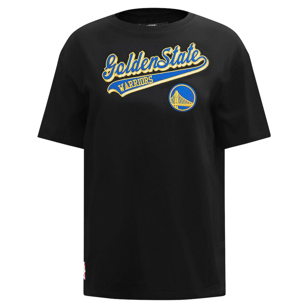Golden State Warriors Pro Standard Women's Script Boyfriend T-Shirt Black