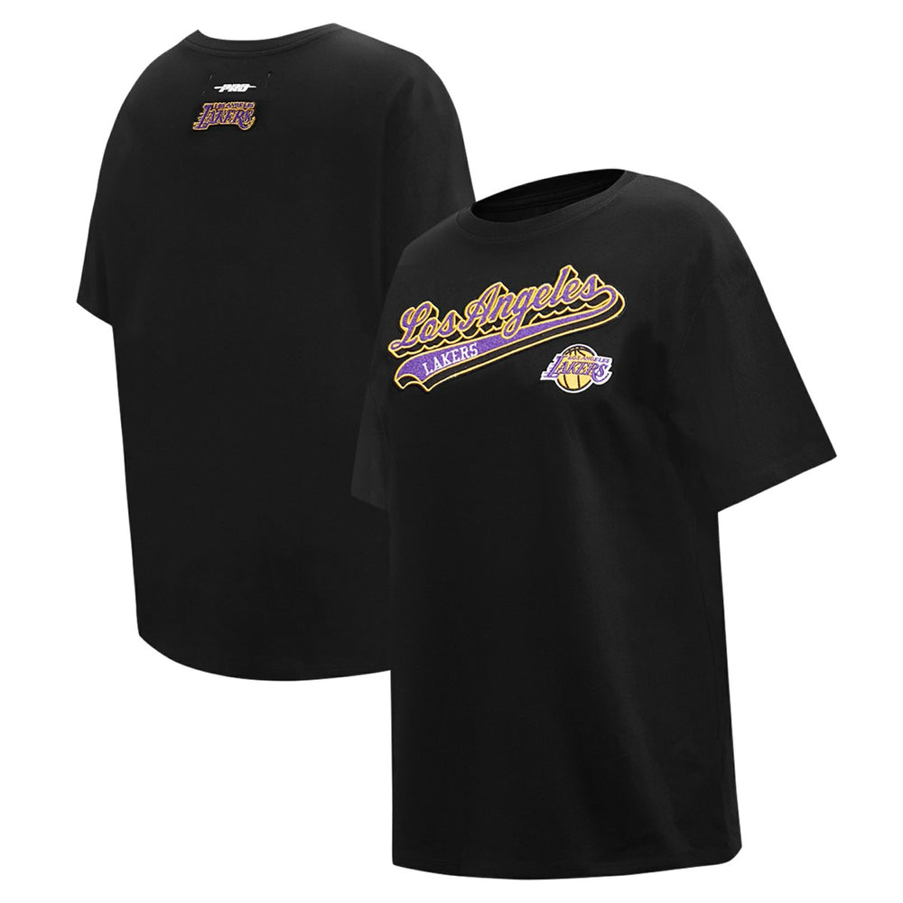 Los Angeles Lakers Pro Standard Women's Script Boyfriend T-Shirt Black