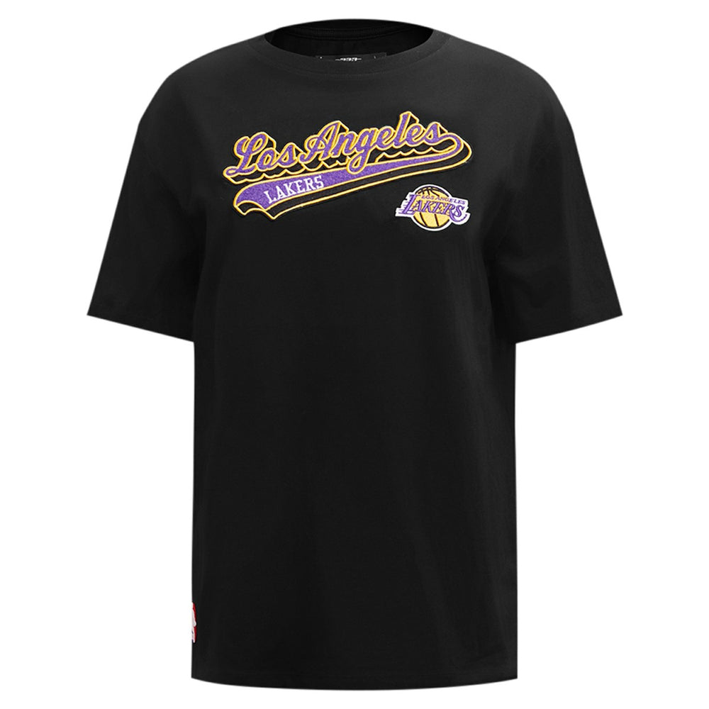 Los Angeles Lakers Pro Standard Women's Script Boyfriend T-Shirt Black