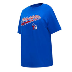 Philadelphia 76ers Pro Standard Women's Script Boyfriend T-Shirt Royal
