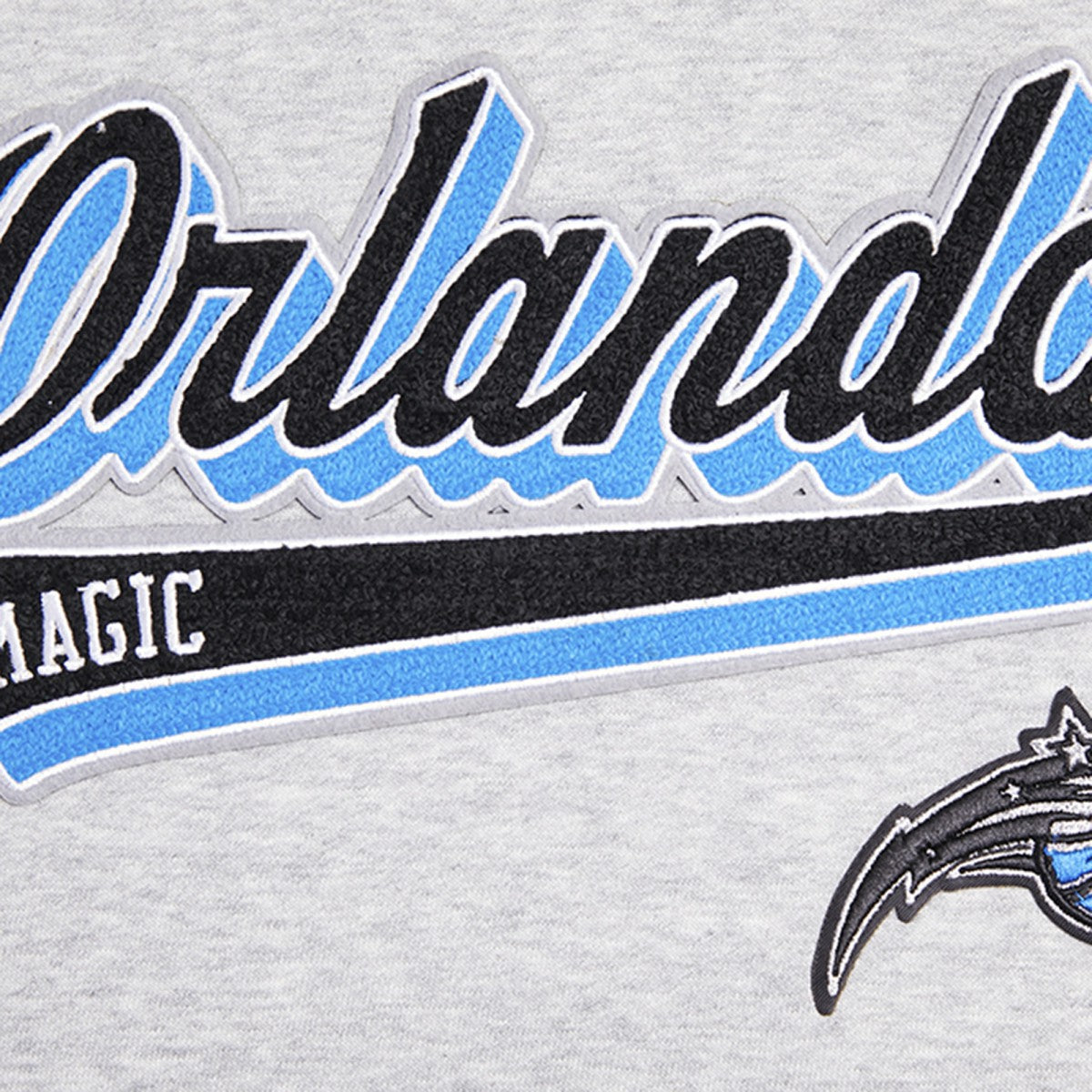 Orlando Magic Pro Standard Women's Script Tail Cropped Pullover Hoodie Heather Gray