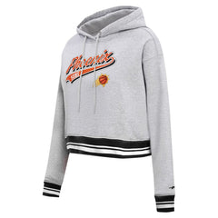 Phoenix Suns Pro Standard Women's Script Tail Cropped Pullover Hoodie Heather Gray
