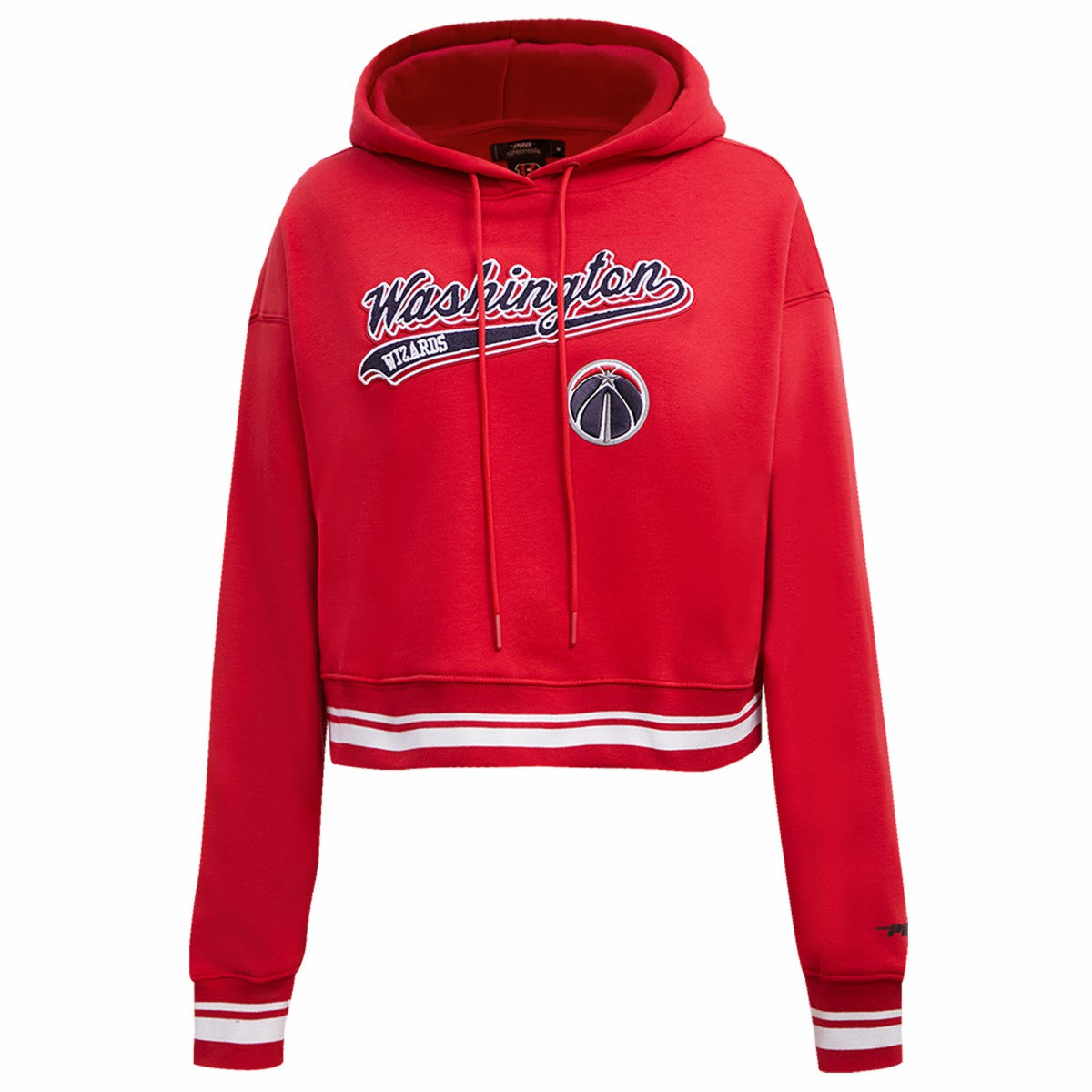 Washington Wizards Pro Standard Women's Script Tail Cropped Pullover Hoodie Red