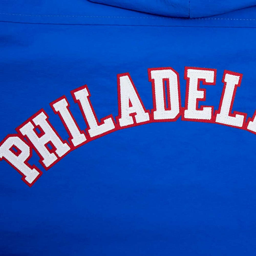 Philadelphia 76ers Pro Standard Classic Wind Woven Cropped Half-Zip Jacket Royal