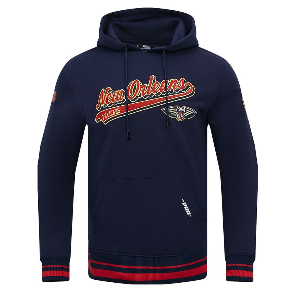 New Orleans Pelicans Pro Standard Script Tail Pullover Hoodie Navy