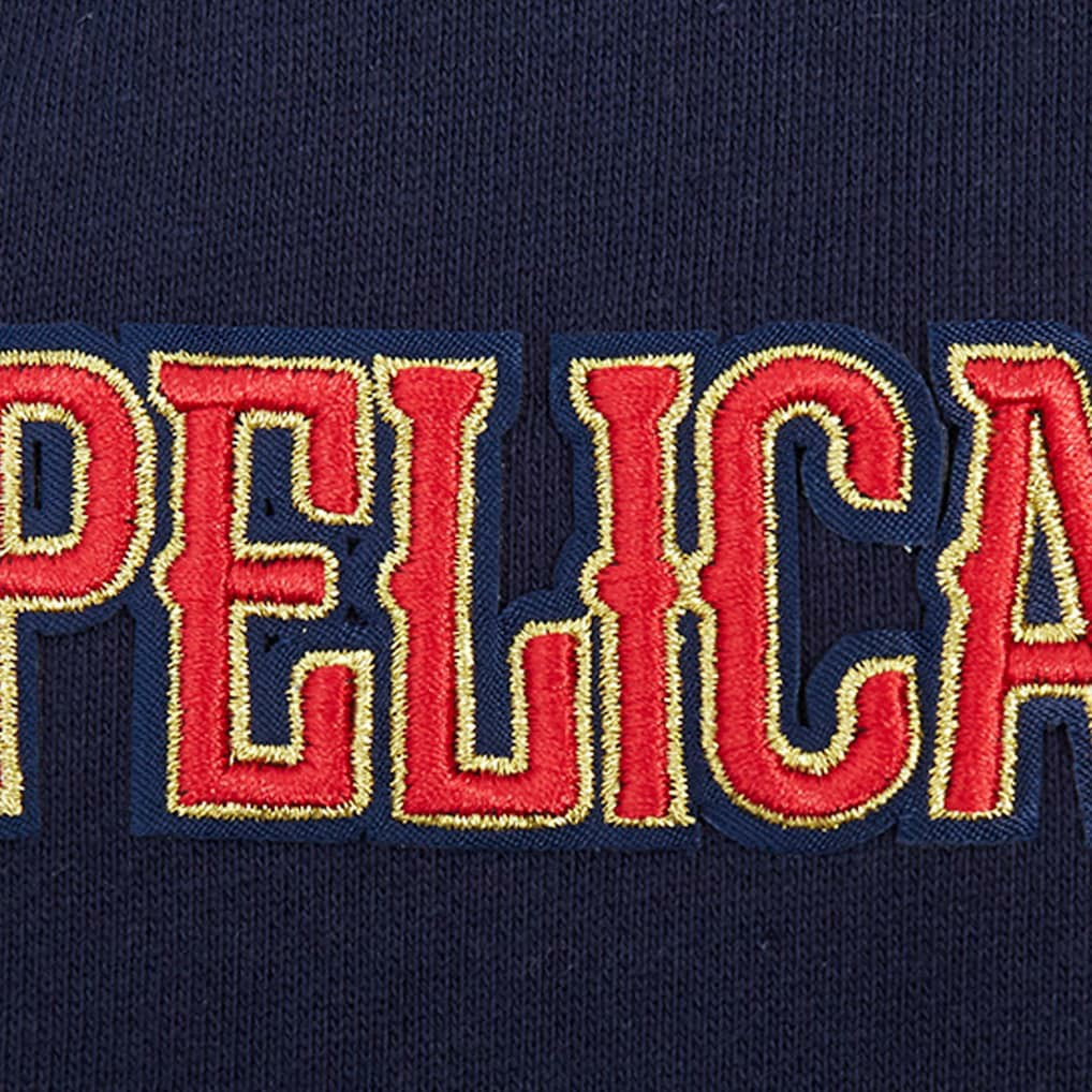New Orleans Pelicans Pro Standard Script Tail Pullover Hoodie Navy