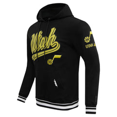 Utah Jazz Pro Standard Script Tail Pullover Hoodie Black
