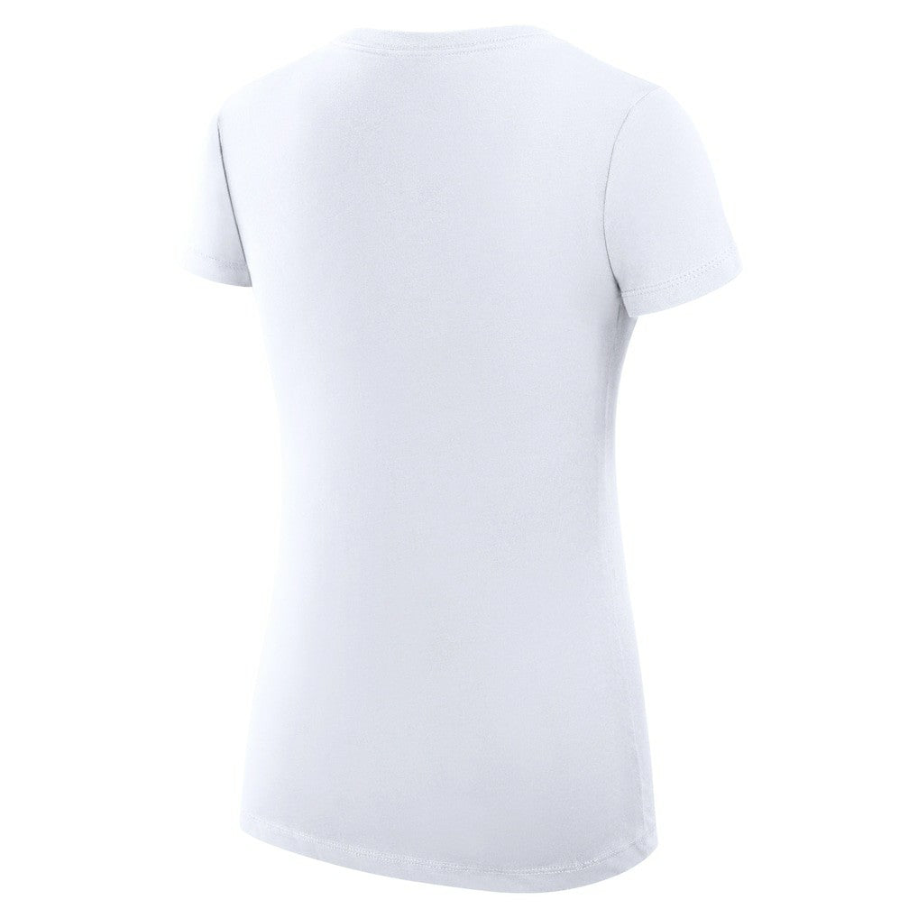 Golden State Warriors G-III 4Her by Carl Banks Women's Super-Slim Fit Lightweight Filigree Logo V-Neck T-Shirt White