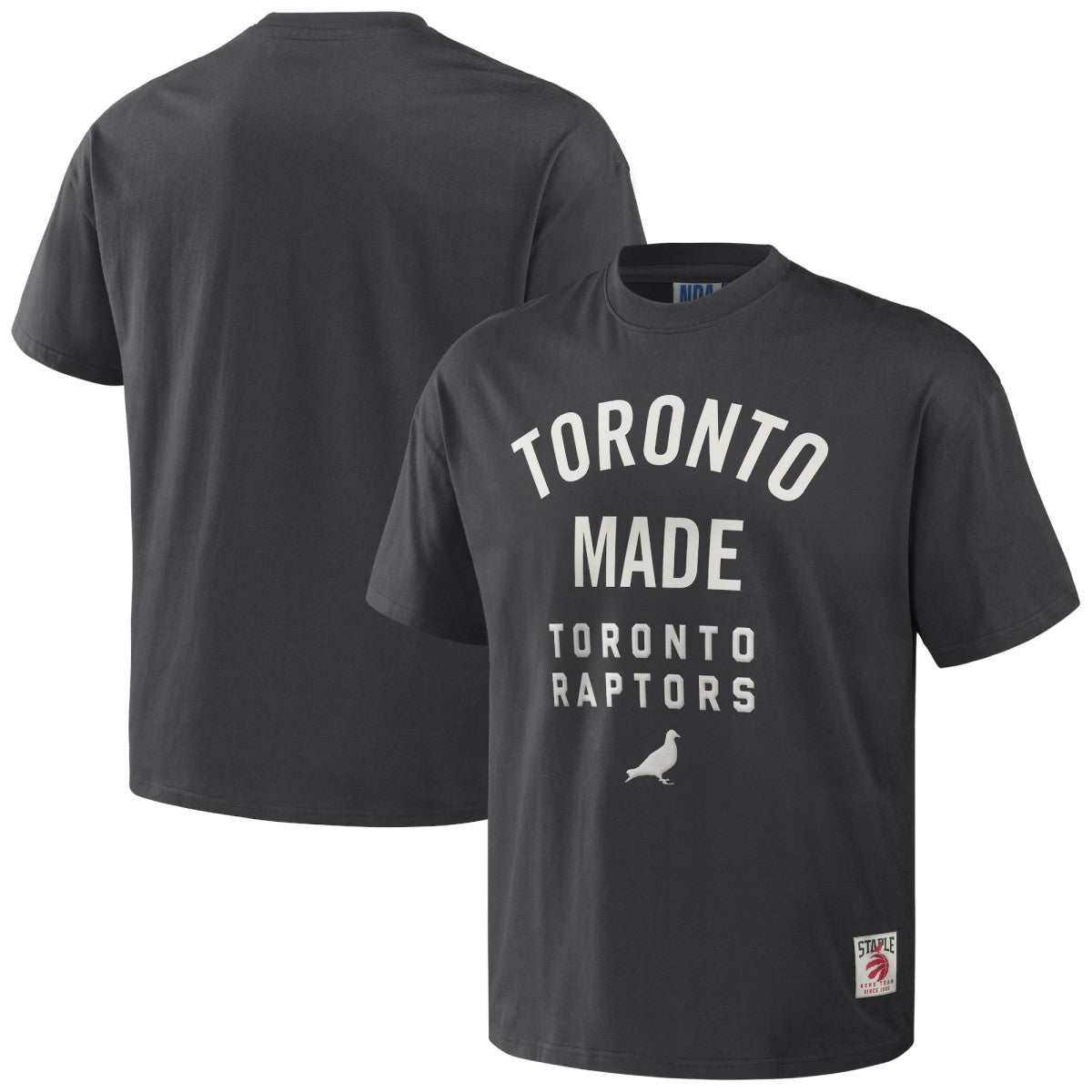 Toronto Raptors NBA x Staple Heavyweight Oversized T-Shirt Anthracite