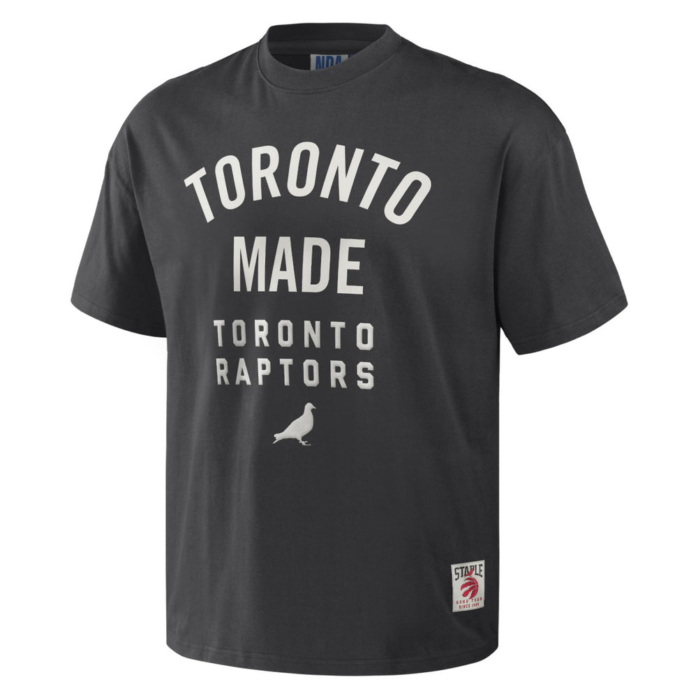Toronto Raptors NBA x Staple Heavyweight Oversized T-Shirt Anthracite