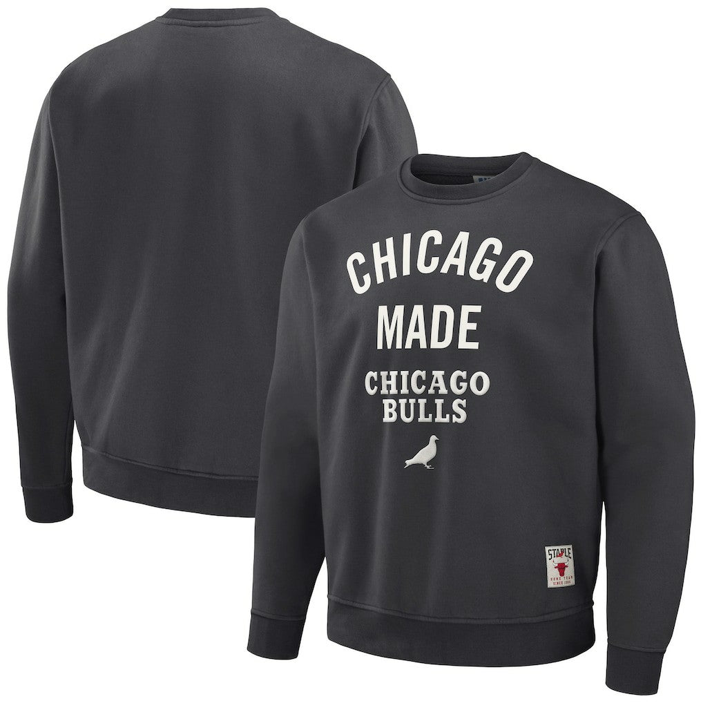 Chicago Bulls NBA x Staple Plush Pullover Sweatshirt Anthracite