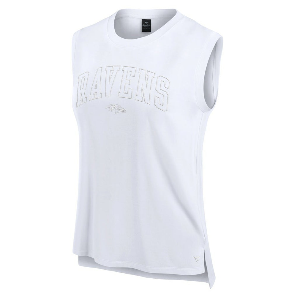 Baltimore Ravens Women's Studio Gym Tank Top White