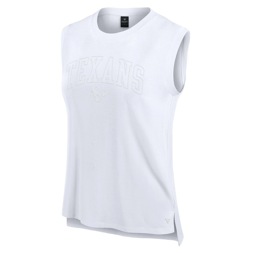 Houston Texans Women's Studio Gym Tank Top White