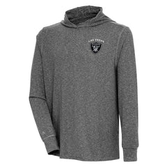 Las Vegas Raiders Antigua Saga Long Sleeve Hoodie T-Shirt Heather Black