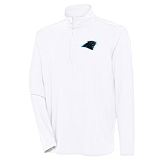 Carolina Panthers Antigua Hunk Quarter-Zip Pullover Top White