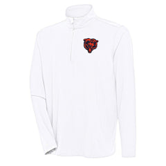 Chicago Bears Antigua Hunk Quarter-Zip Pullover Top White