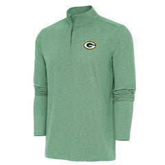 Green Bay Packers Antigua Hunk Quarter-Zip Pullover Top Green