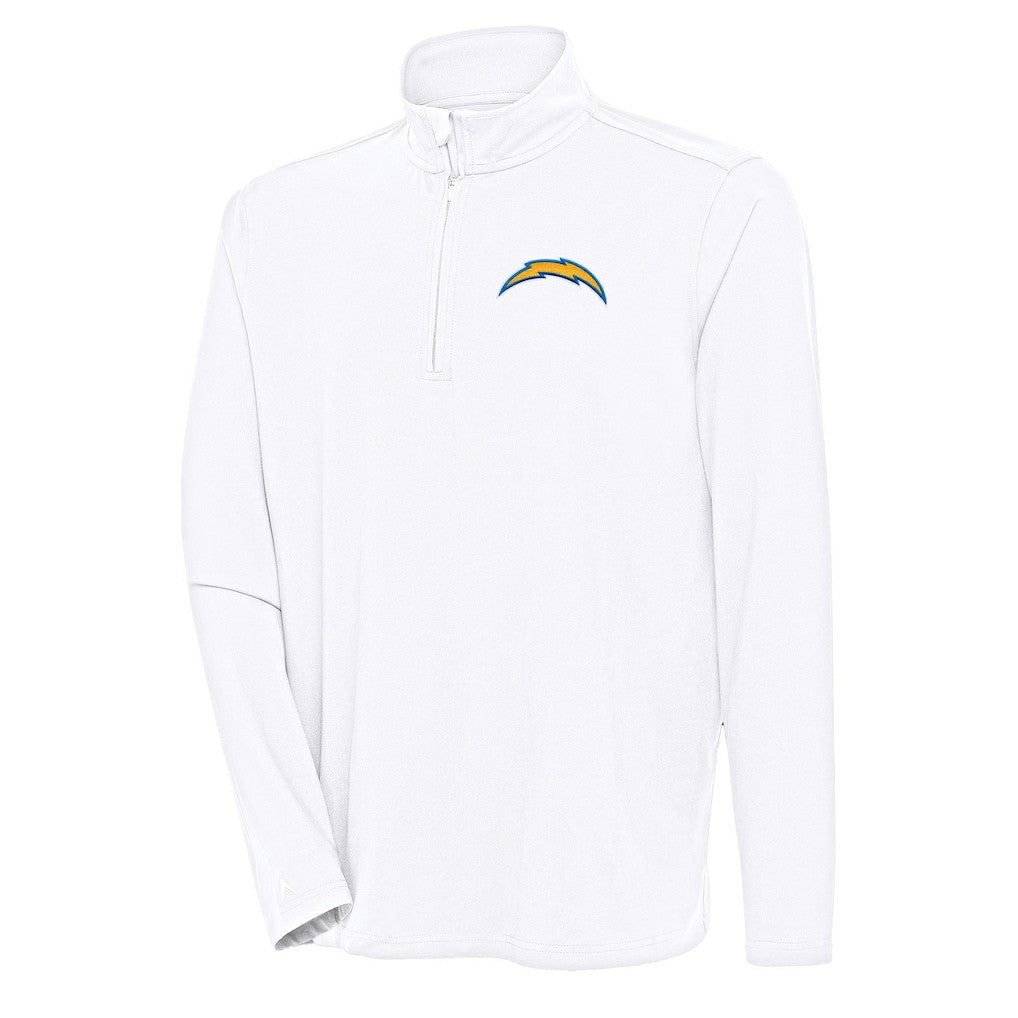 Los Angeles Chargers Antigua Hunk Quarter-Zip Pullover Top White