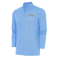 Los Angeles Chargers Antigua Hunk Quarter-Zip Pullover Top Heather Powder Blue