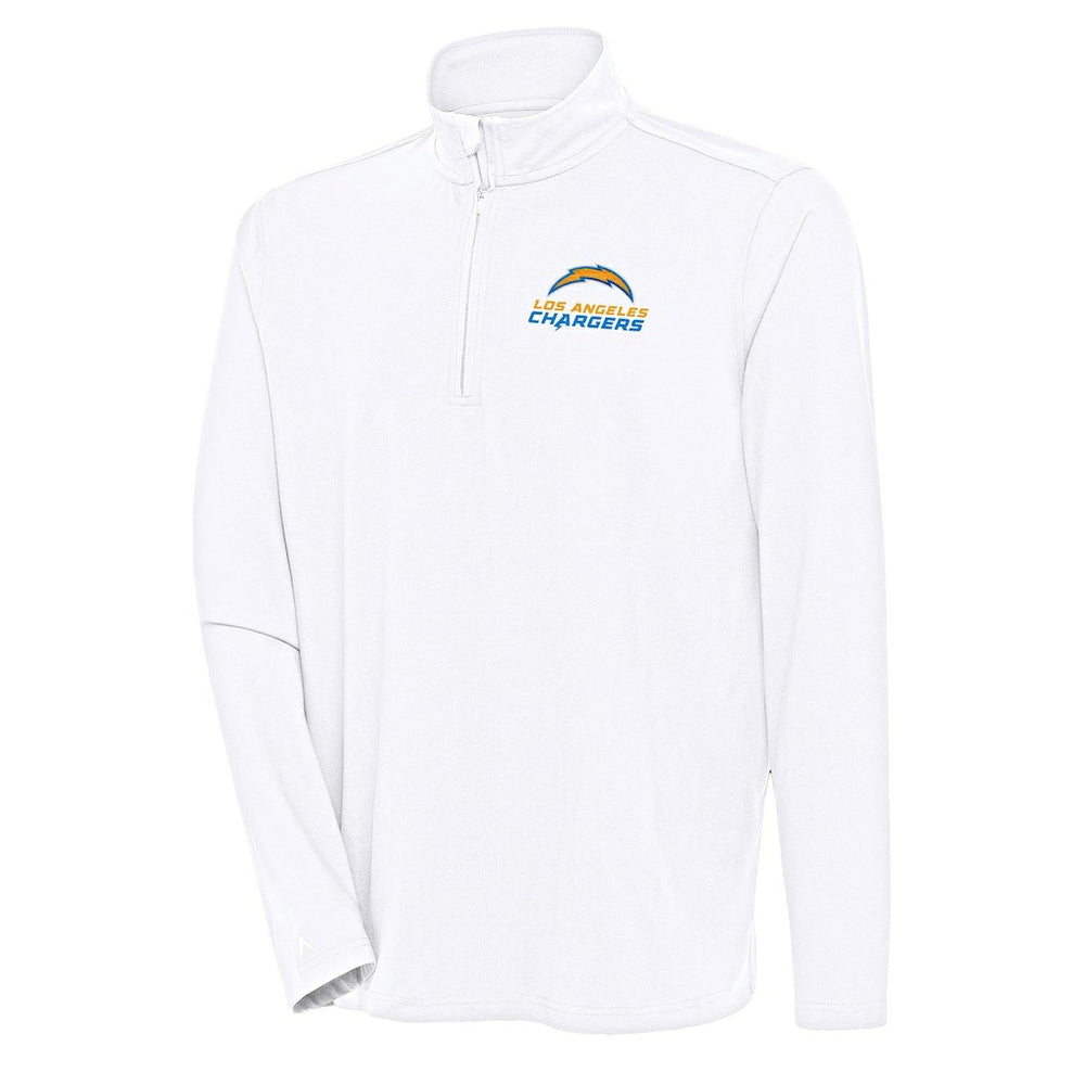 Los Angeles Chargers Antigua Hunk Quarter-Zip Pullover Top White