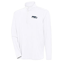 Seattle Seahawks Antigua Hunk Quarter-Zip Pullover Top White