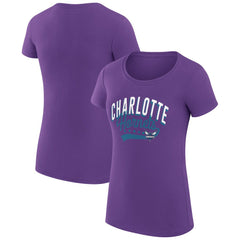 Charlotte Hornets G-III 4Her by Carl Banks Women's Super-Slim Fit Lightweight Filigree Logo T-Shirt - Purple