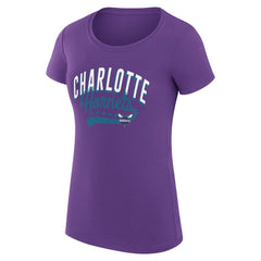 Charlotte Hornets G-III 4Her by Carl Banks Women's Super-Slim Fit Lightweight Filigree Logo T-Shirt - Purple