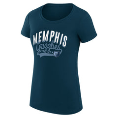 Memphis Grizzlies G-III 4Her by Carl Banks Women's Super-Slim Fit Lightweight Filigree Logo T-Shirt - Navy