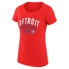 Detroit Pistons G-III 4Her by Carl Banks Women's Super-Slim Fit Lightweight Filigree Logo T-Shirt - Red