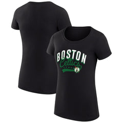 Boston Celtics G-III 4Her by Carl Banks Women's Super-Slim Fit Lightweight Filigree Logo T-Shirt - Black