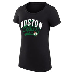 Boston Celtics G-III 4Her by Carl Banks Women's Super-Slim Fit Lightweight Filigree Logo T-Shirt - Black