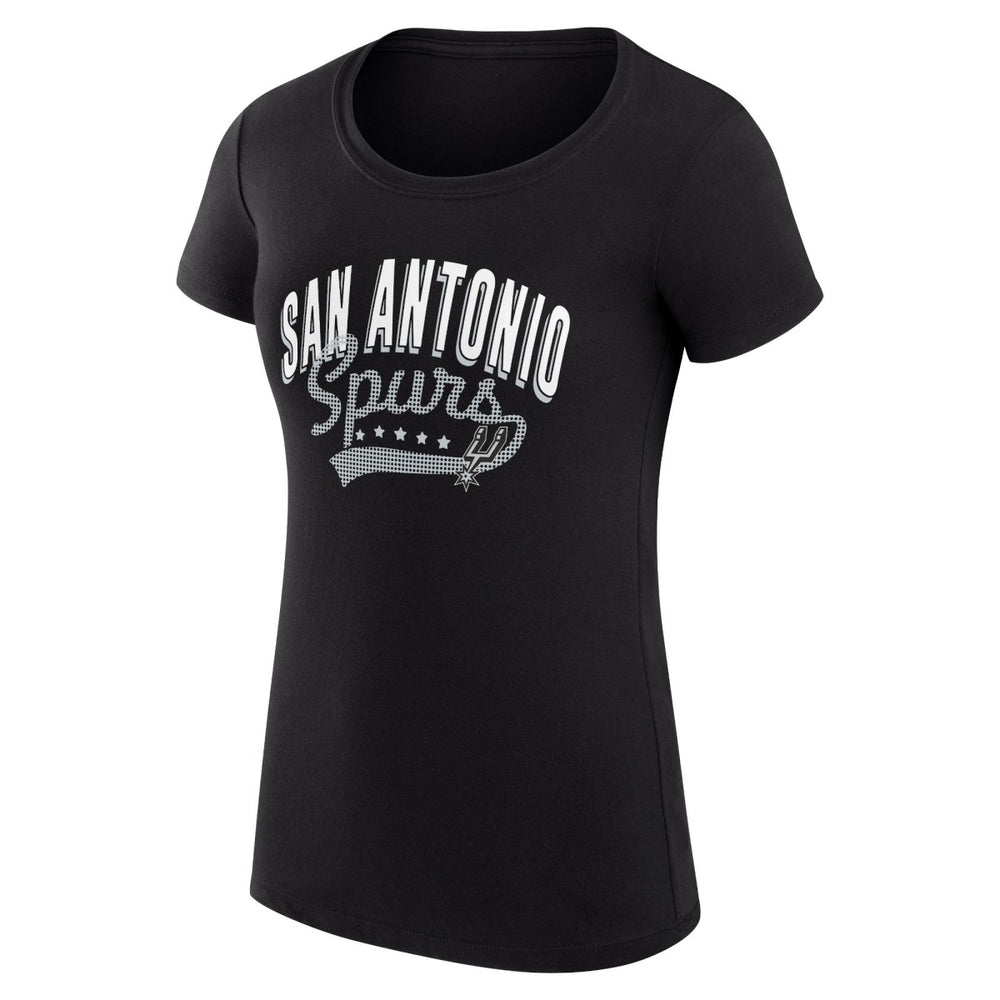 San Antonio Spurs G-III 4Her by Carl Banks Women's Super-Slim Fit Lightweight Filigree Logo T-Shirt - Black