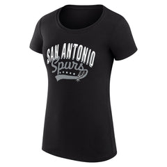 San Antonio Spurs G-III 4Her by Carl Banks Women's Super-Slim Fit Lightweight Filigree Logo T-Shirt - Black