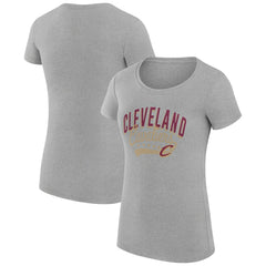 Cleveland Cavaliers G-III 4Her by Carl Banks Women's Super-Slim Fit Lightweight Filigree Logo T-Shirt - Heather Gray