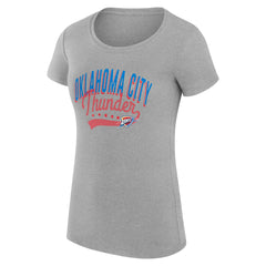 Oklahoma City Thunder G-III 4Her by Carl Banks Women's Super-Slim Fit Lightweight Filigree Logo T-Shirt - Heather Gray