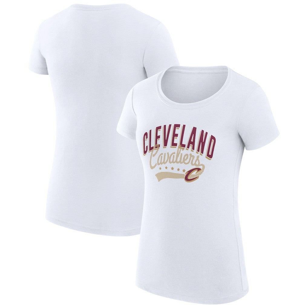 Cleveland Cavaliers G-III 4Her by Carl Banks Women's Super-Slim Fit Lightweight Filigree Logo T-Shirt - White