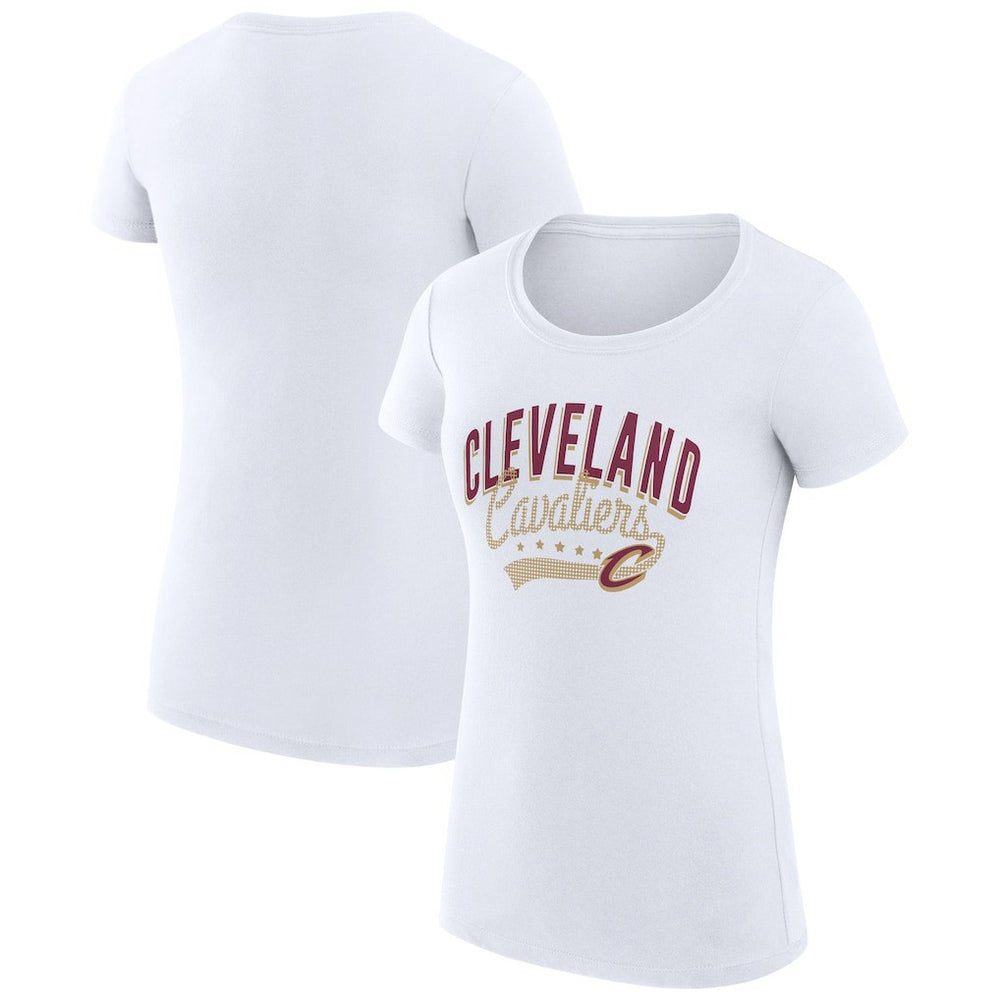 Cleveland Cavaliers G-III 4Her by Carl Banks Women's Super-Slim Fit Lightweight Filigree Logo T-Shirt - White
