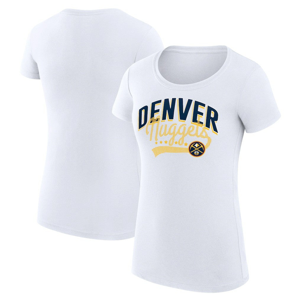 Denver Nuggets G-III 4Her by Carl Banks Women's Super-Slim Fit Lightweight Filigree Logo T-Shirt - White