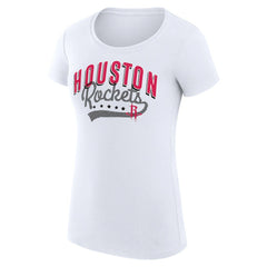 Houston Rockets G-III 4Her by Carl Banks Women's Super-Slim Fit Lightweight Filigree Logo T-Shirt - White