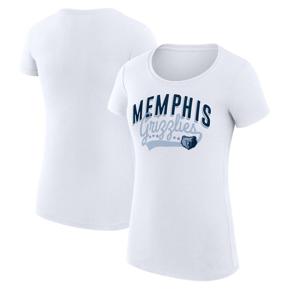 Memphis Grizzlies G-III 4Her by Carl Banks Women's Super-Slim Fit Lightweight Filigree Logo T-Shirt - White