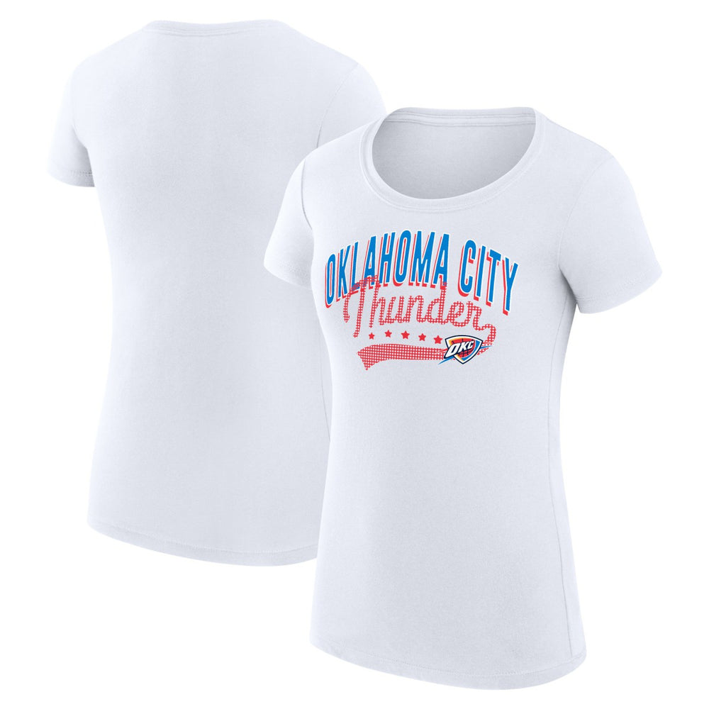 Oklahoma City Thunder G-III 4Her by Carl Banks Women's Super-Slim Fit Lightweight Filigree Logo T-Shirt - White