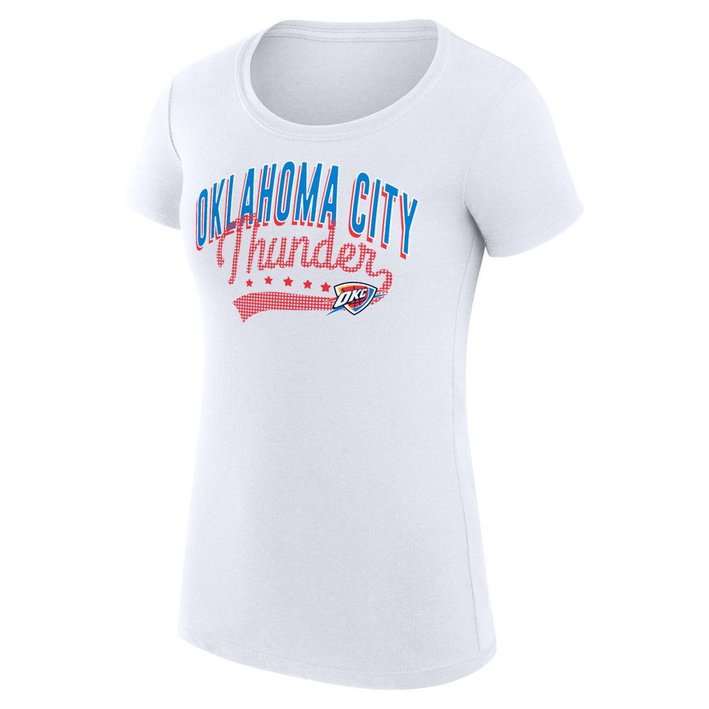 Oklahoma City Thunder G-III 4Her by Carl Banks Women's Super-Slim Fit Lightweight Filigree Logo T-Shirt - White