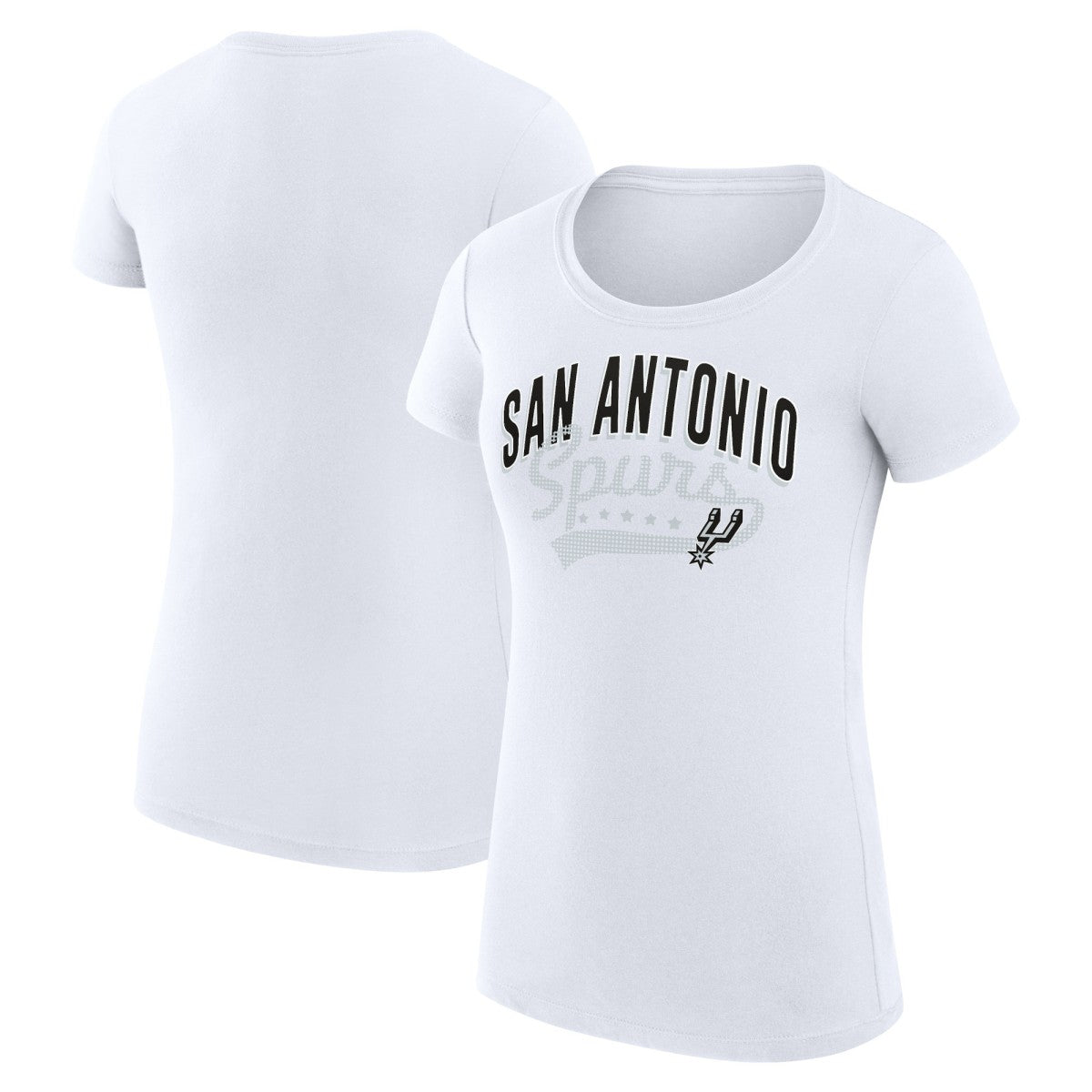 San Antonio Spurs G-III 4Her by Carl Banks Women's Super-Slim Fit Lightweight Filigree Logo T-Shirt - White